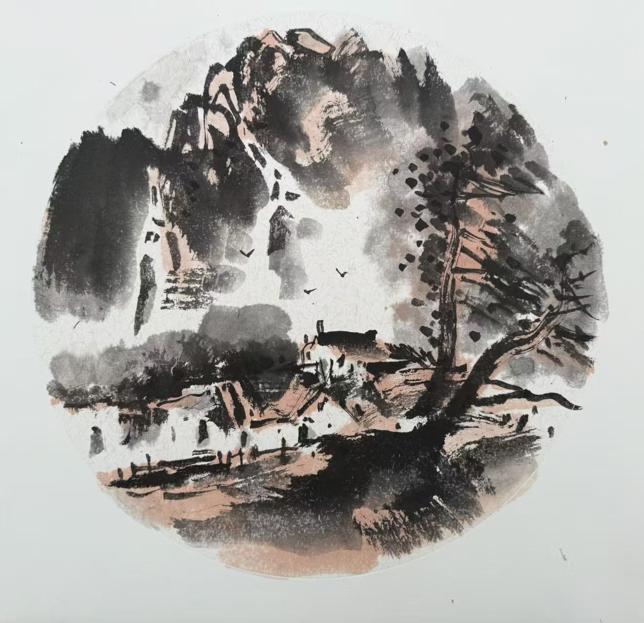 Village with Waterfall