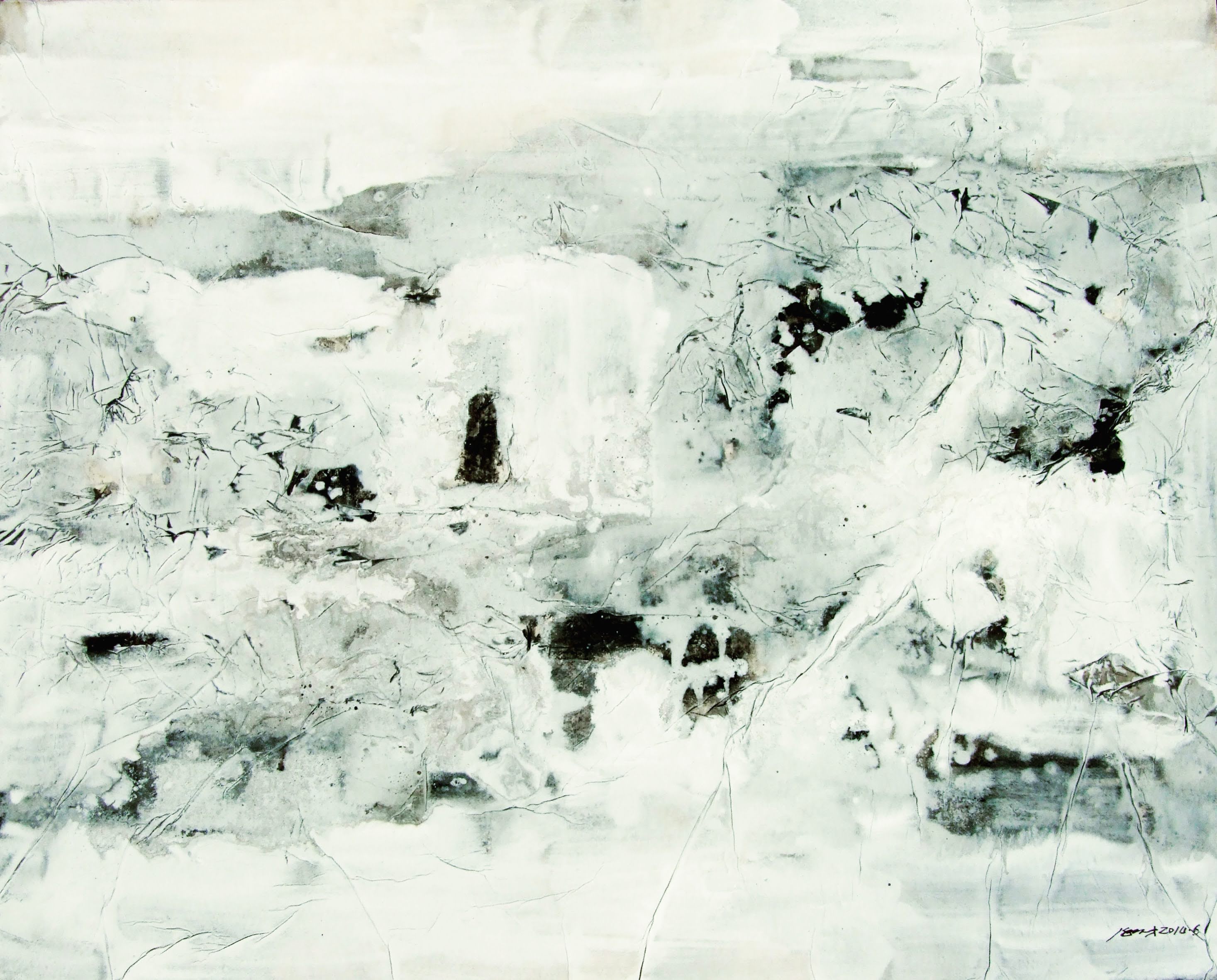 Snow Village in Mist