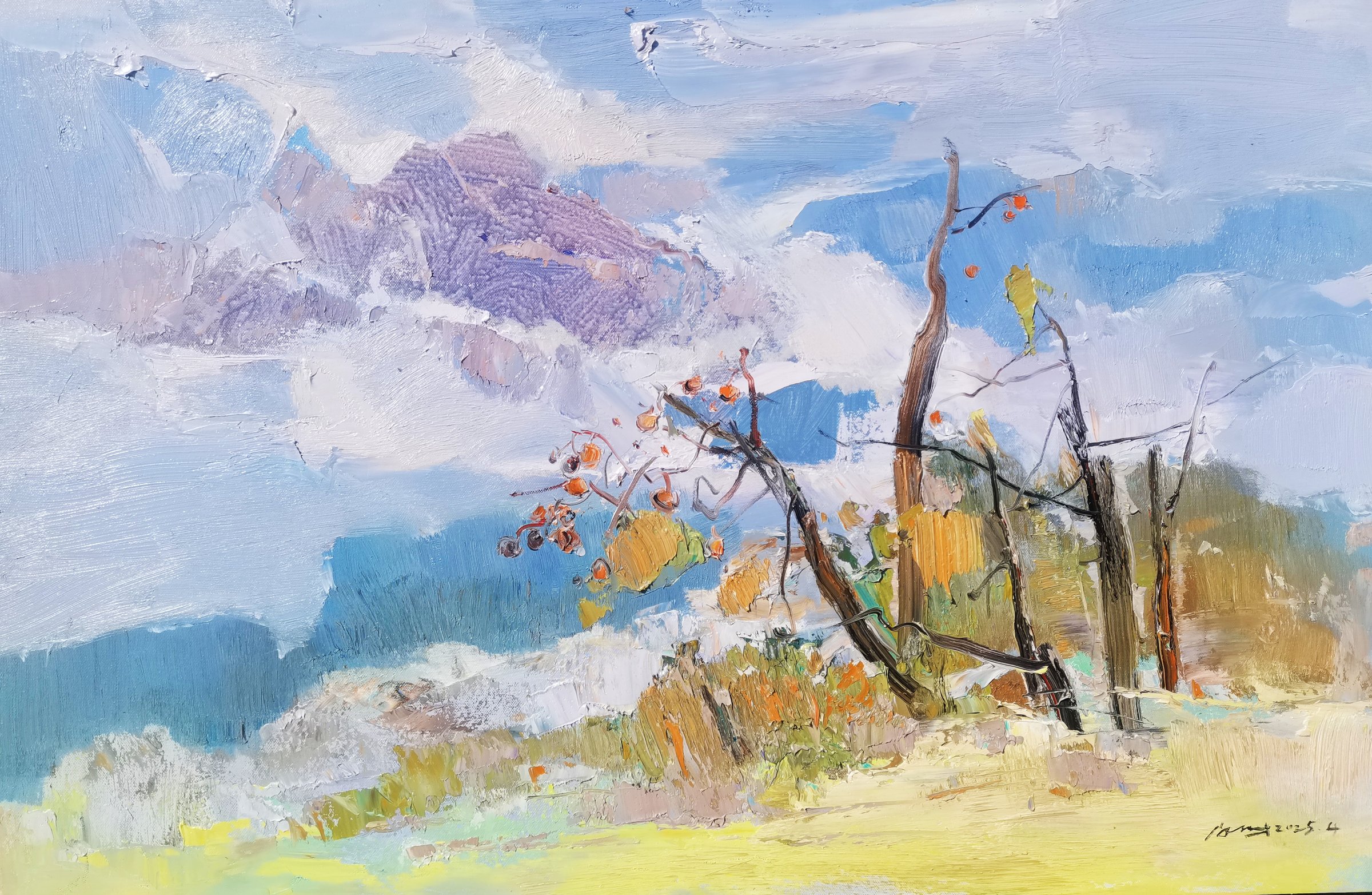 Persimmon Tree in Cloud Mountains
