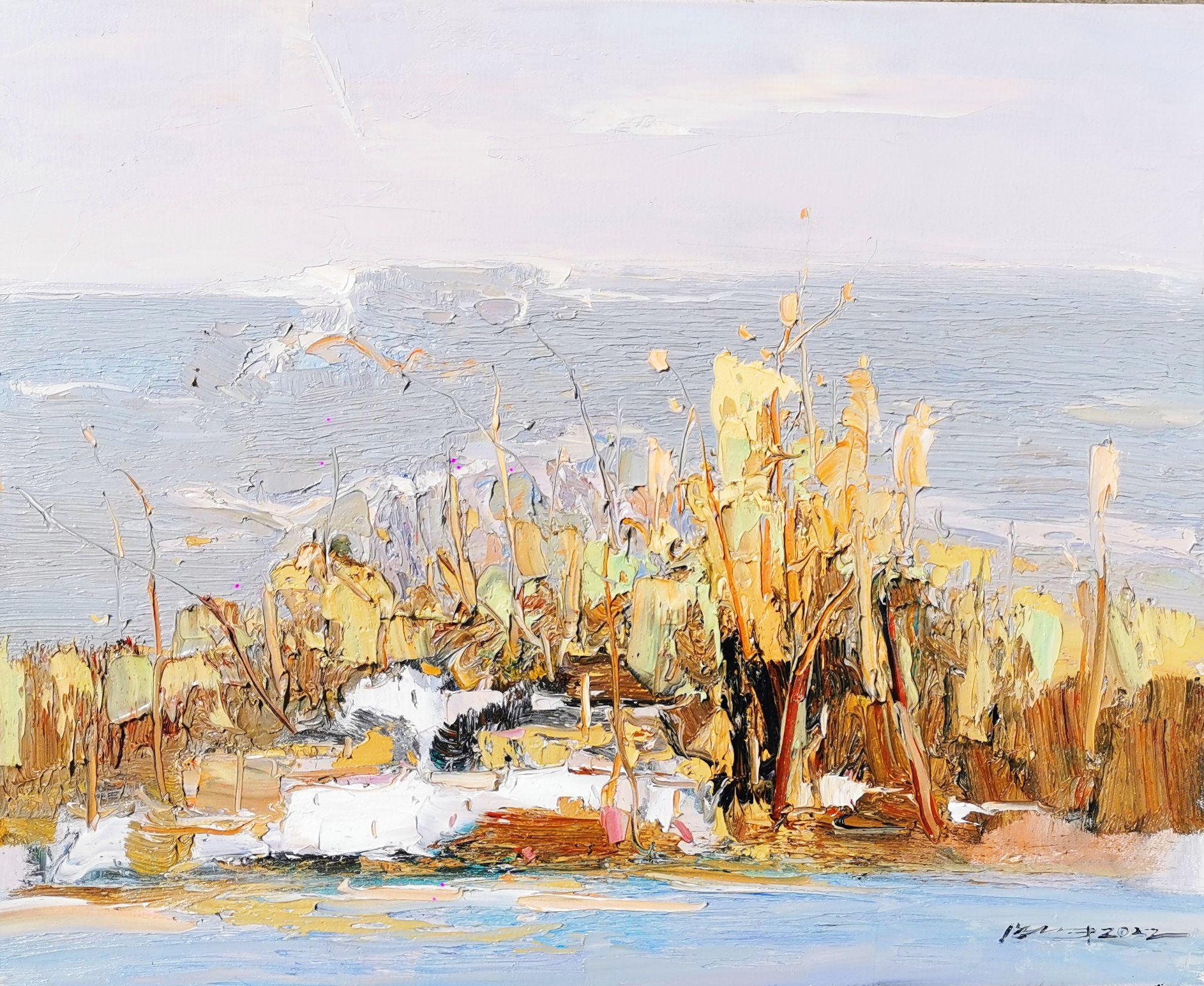Golden Reeds by Autumn Water