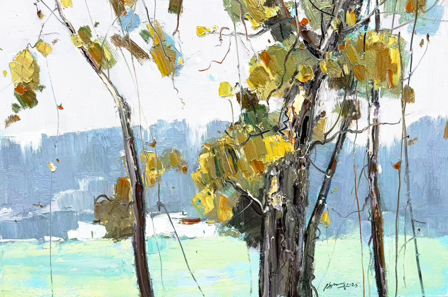Ginkgo Leaves in Breeze