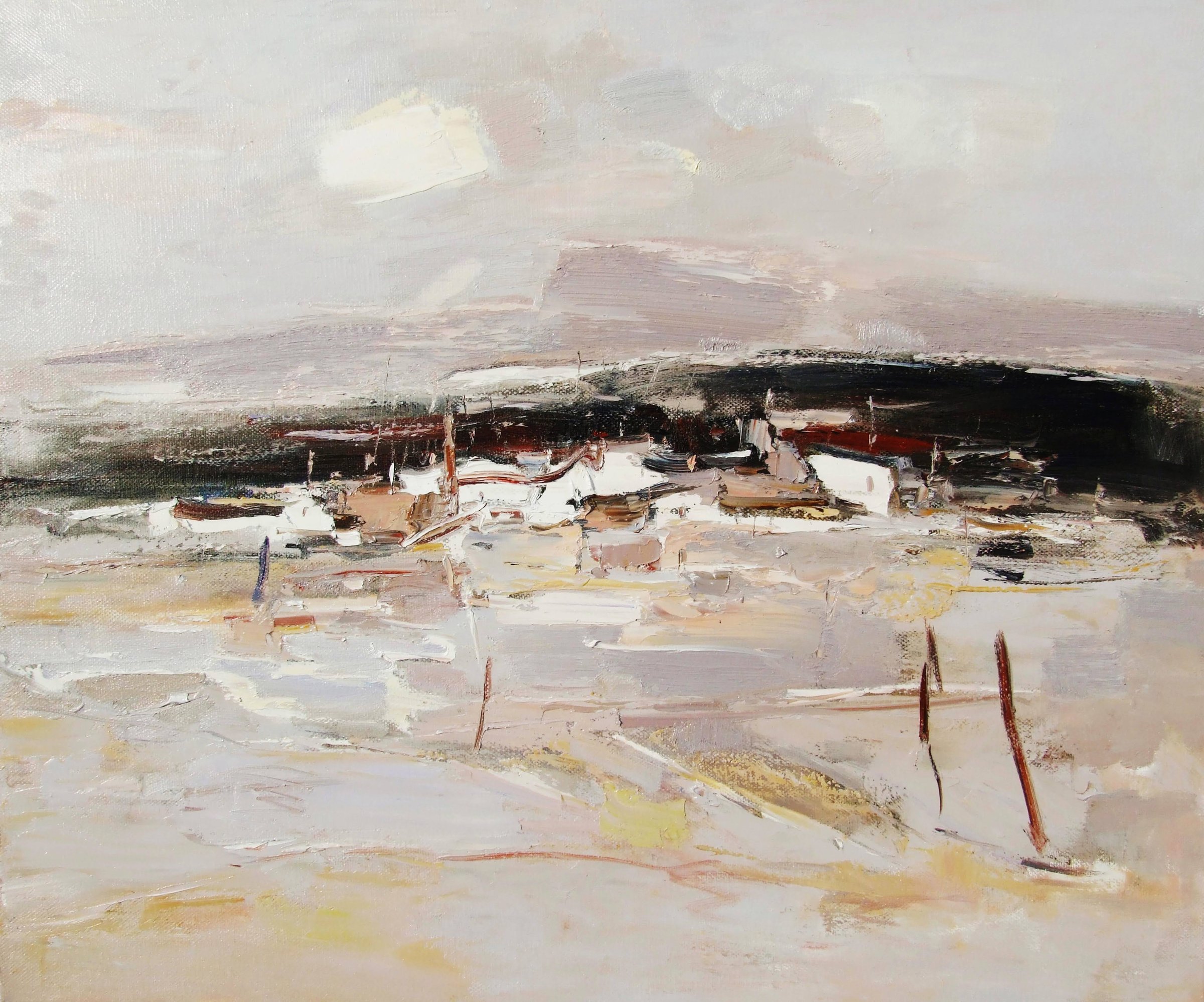Distant Village in Haze
