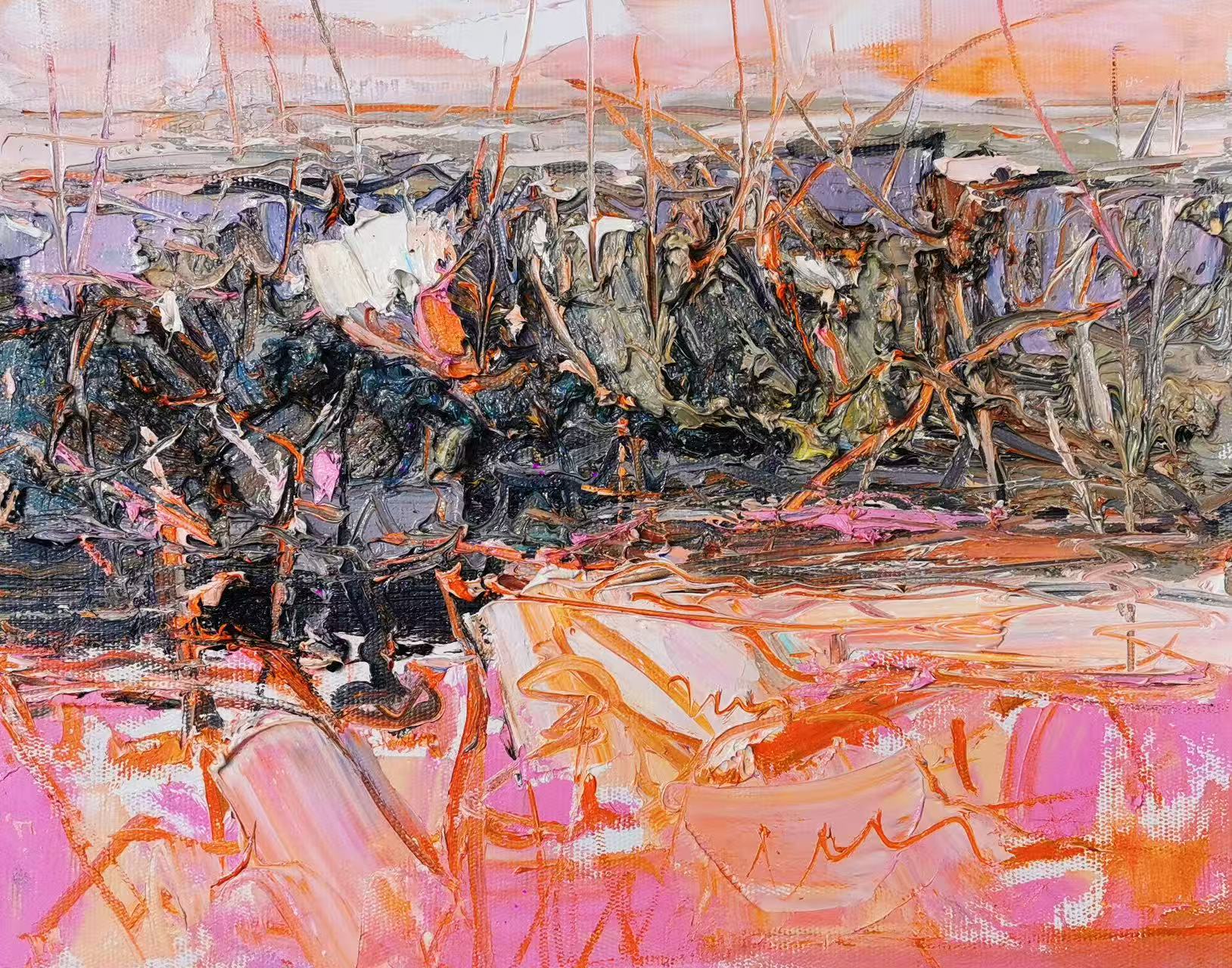 Sunset Over Pink Fields