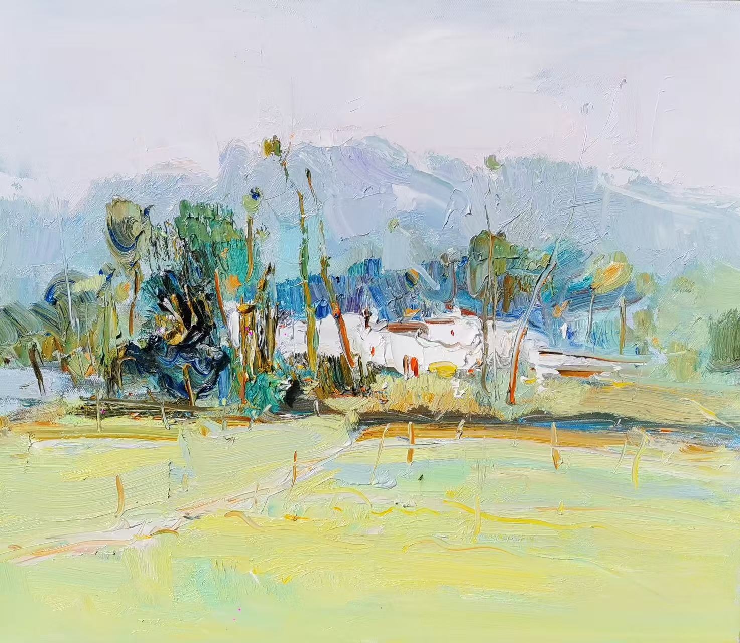 Spring Village in Soft Light