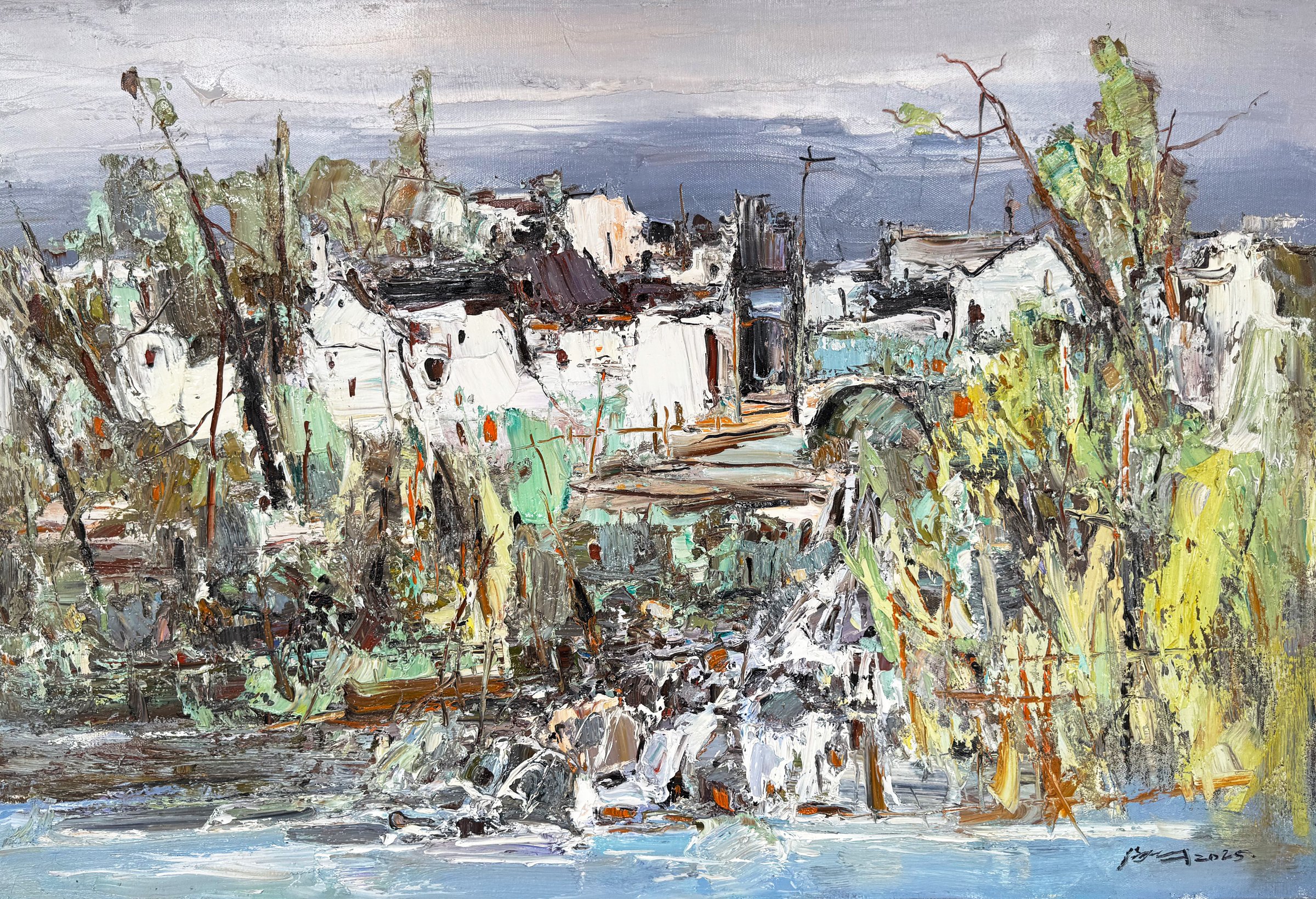 Riverbank Village in Autumn