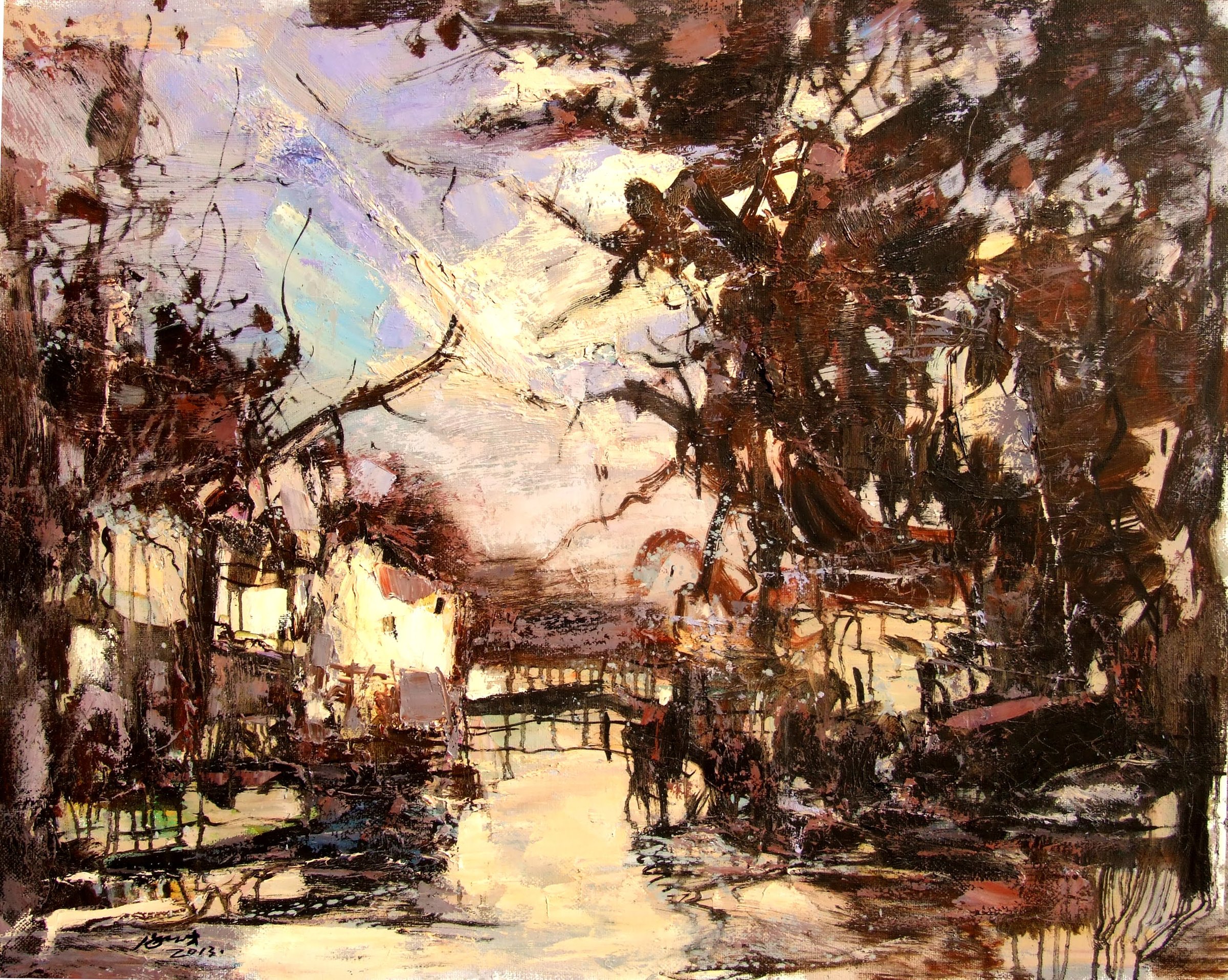Dark Canal at Dusk
