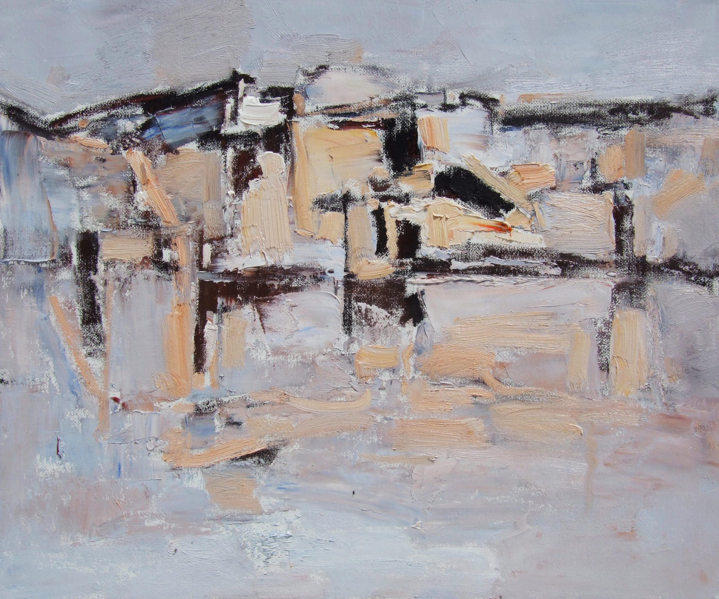 Abstract Village in Grey